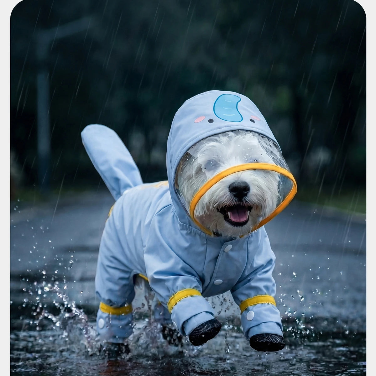 Orange Carrot Dog Raincoat Four Legged Waterproof All Inclusive Clothing Summer Rainy Day Dog Walking Dirt Proof Jumpsuit