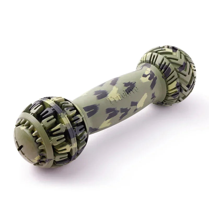 Truelove Pet Super Durable Leak-proof Treat Dispenser Dog Toy Dumbbell Slow Feeder IQ Training Playing Teething Dog