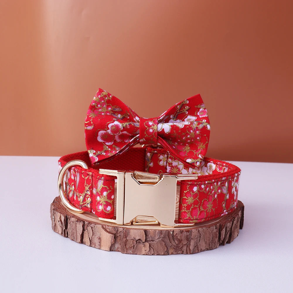 Customized Dog Collar Japanese Style Hot Stamping Personalized Id Engraving Tag Name for Small Medium Large Dogs Accessories