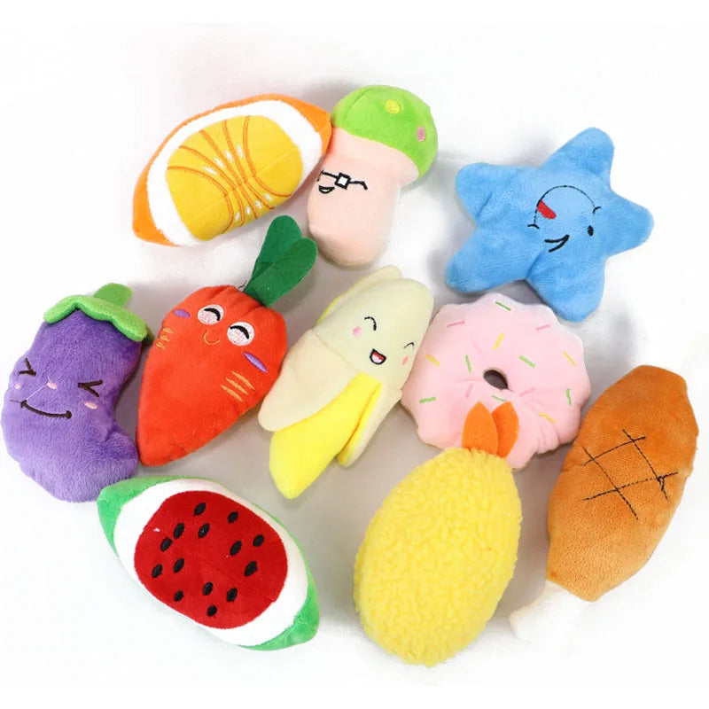 10/20/50 Pack Dog Squeaky Toys Plush Games Cute Plush Toys for Small Medium Dog Fleece Toys