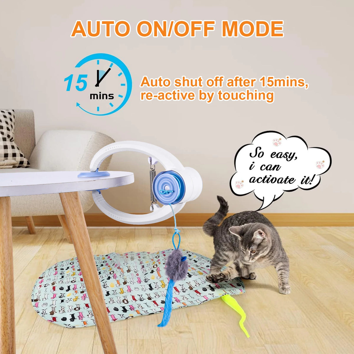 Door Hanging Auto-Rebound Cat Toy Retractable Kitten Teaser with 3 Catnip Mice  Interactive Pet Play Toy for Indoor Playing Exer