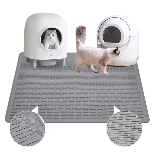 Large Waterproof Silicone Pet Mat for Cats Dogs Non Slip Washable Litter Box Pad Feeding Tray Cooling Pad