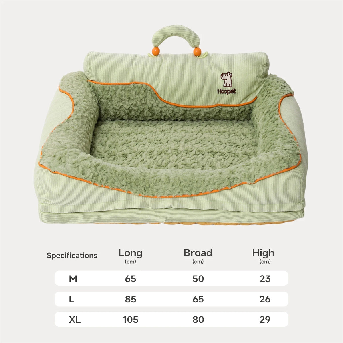 HOOPET 2025 New Large Dog Bed, Winter Warm Washable Pet Bed with Thick Padding & Bolster, Comfort Security Orthopedic Mattress
