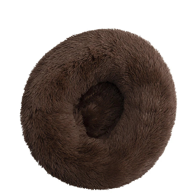 Orthopedic Donut Dog Bed - Calming Anti-Anxiety Pet Sofa Lounger, Washable for Small Large Dogs Cats, Comfortable Memory  Mat