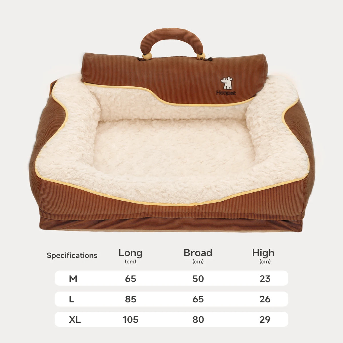 HOOPET 2025 New Large Dog Bed, Winter Warm Washable Pet Bed with Thick Padding & Bolster, Comfort Security Orthopedic Mattress