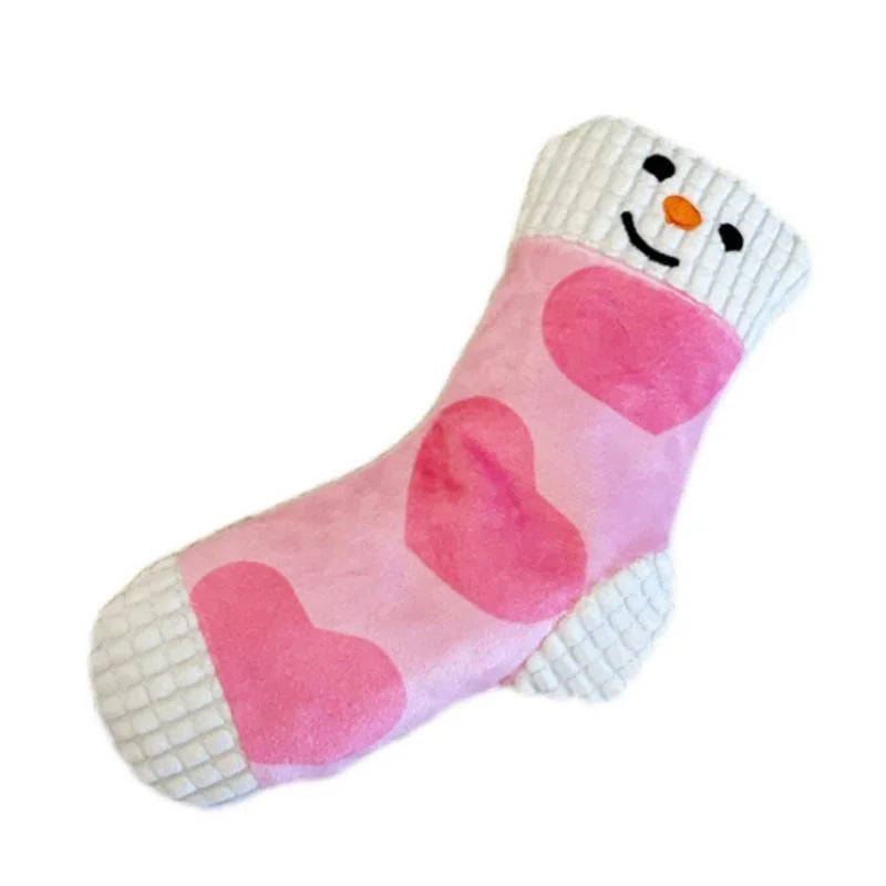 Cute Socks Plush Dog Play Toy Indestructible With Squeaker Food Hiding Pet Supplies Tooth Chew Safe Small Dog Tough Puppy Toys