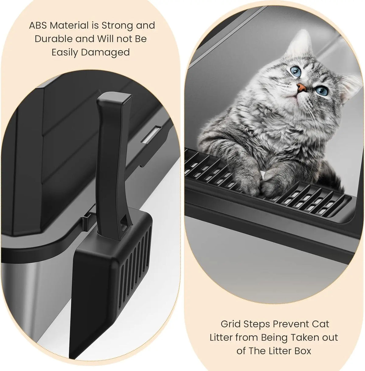 XXXL Stainless Steel Litter Box,Extra Large 28" L x 20" W Metal Litter Box for Big Cats & Multiple Cats with High Sided