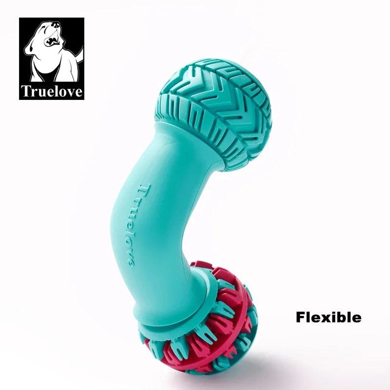 Truelove Pet Super Durable Leak-proof Treat Dispenser Dog Toy Dumbbell Slow Feeder IQ Training Playing Teething Dog