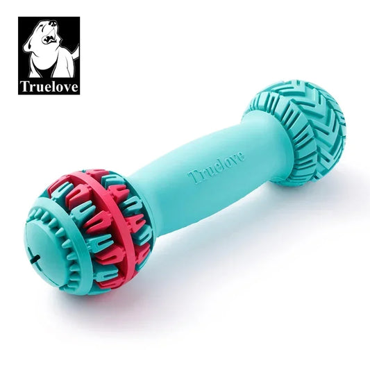 Truelove Pet Super Durable Leak-proof Treat Dispenser Dog Toy Dumbbell Slow Feeder IQ Training Playing Teething Dog