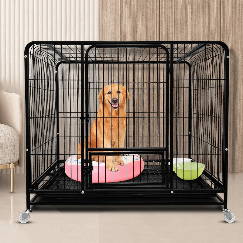 BOOTEELY Heavy Duty Dog Kennels Metal Dog Kennels Heavy Duty Indestructible And Escape-Proof Dog Crate Cage Kennel for Large Dog