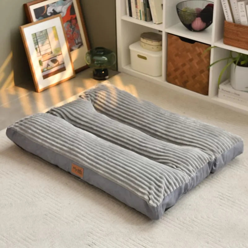 Detachable Washable Dog Bed Mat Thick Warm Pet Sleeping Cushion Soft Comfort Kennel Pad For Large Medium Small Dogs Indoor Use