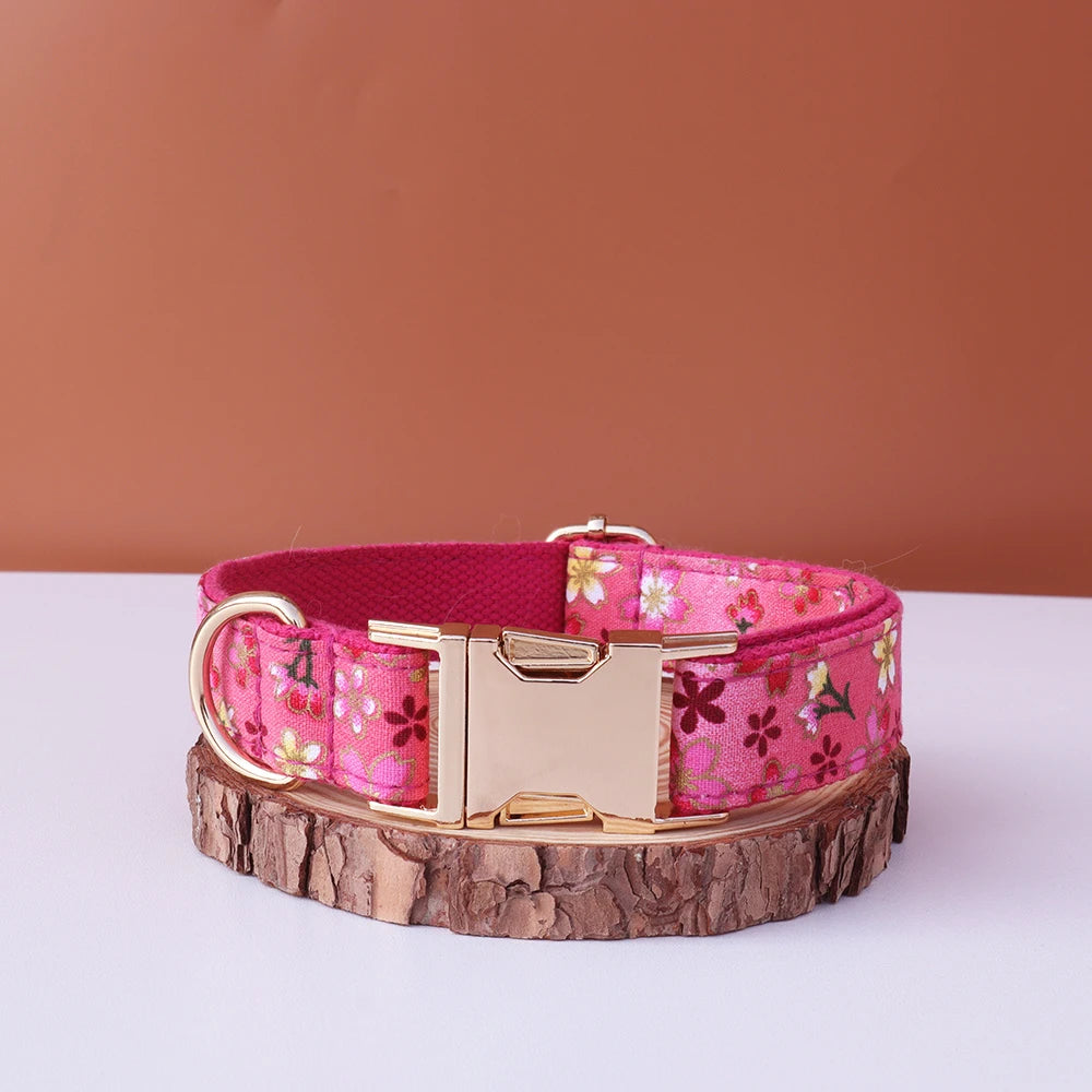 Customized Dog Collar Japanese Style Hot Stamping Personalized Id Engraving Tag Name for Small Medium Large Dogs Accessories