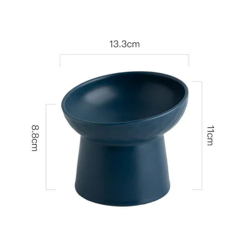 Cat Nordic Style Food Water Bowl Pet Animal Ceramic Eating Dishes High Foot Raised Puppy Cats Matte Bowls Elevated Dog Bowls