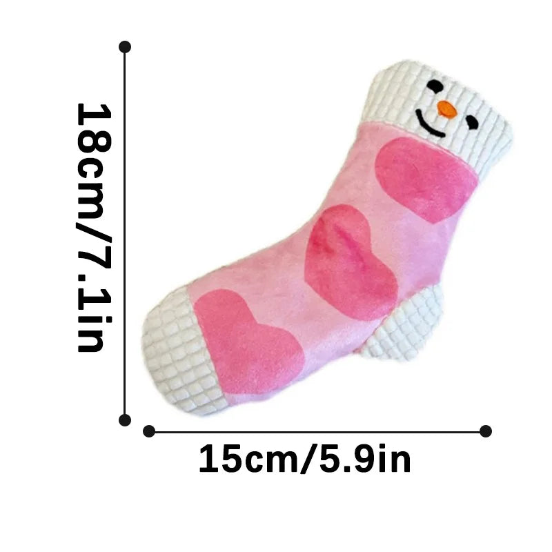 Cute Socks Plush Dog Play Toy Indestructible With Squeaker Food Hiding Pet Supplies Tooth Chew Safe Small Dog Tough Puppy Toys
