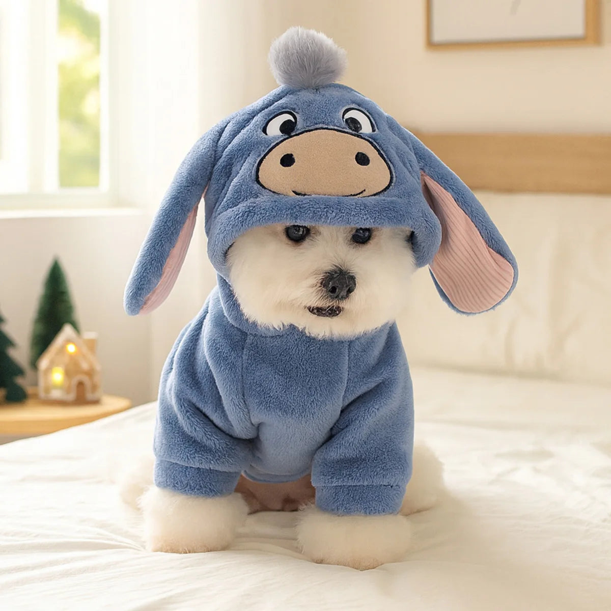 Creative Cosplay Clothes for Small Medium Dogs Bear Tiger Animal Flannel Cat Hoodie New Year Winter French Bulldog Puppy Outfits