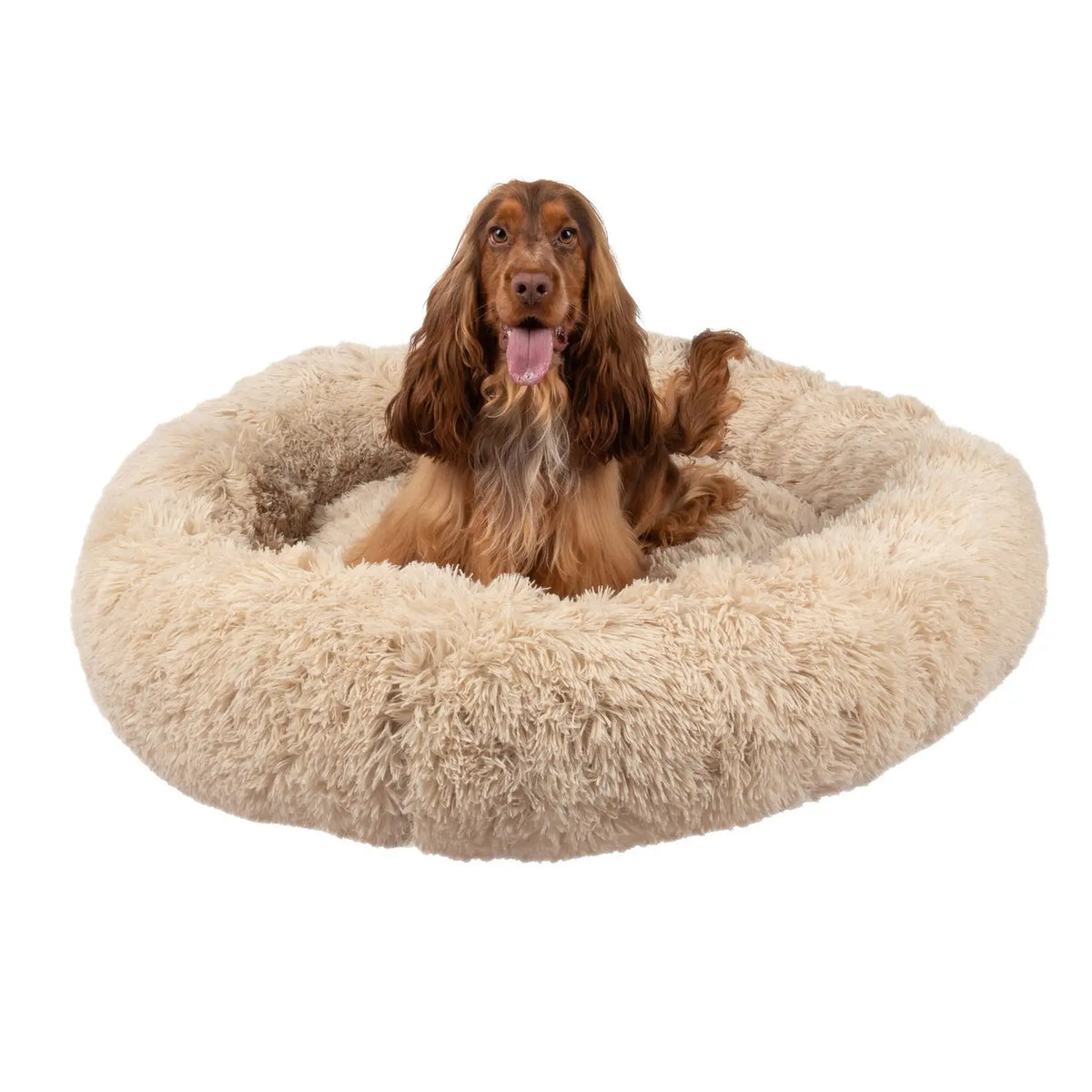 Orthopedic Donut Dog Bed - Calming Anti-Anxiety Pet Sofa Lounger, Washable for Small Large Dogs Cats, Comfortable Memory  Mat