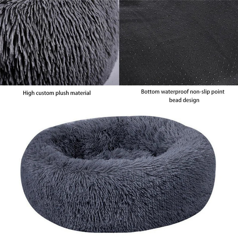 Orthopedic Donut Dog Bed - Calming Anti-Anxiety Pet Sofa Lounger, Washable for Small Large Dogs Cats, Comfortable Memory  Mat
