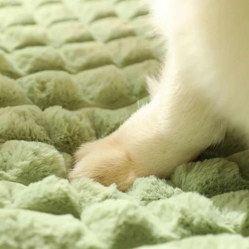 HOOPET Winter Dog Mat Luxury Pad for Small Medium Large Dogs Plaid Bed for Cats Dogs Fluff Sleeping Removable Washable Pet Bed