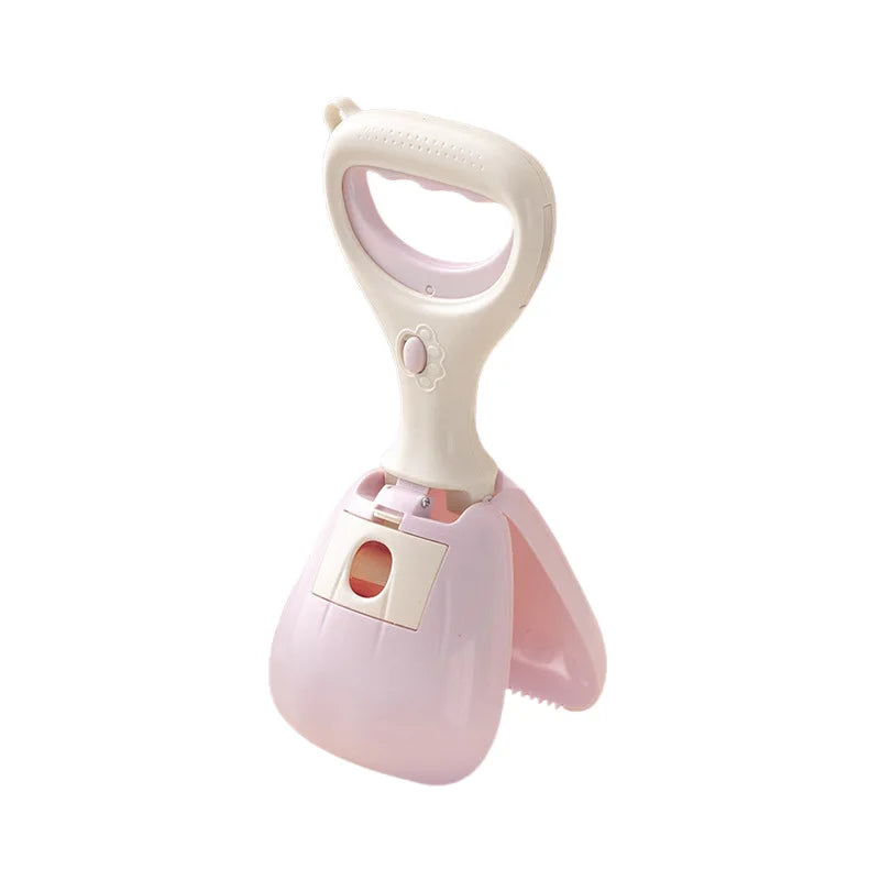 Dog Pooper Scooper Portable Pet Poop Picker with Built-in Waste Bag Holder One-Handed Dog Waste Collector for Outdoor Walking