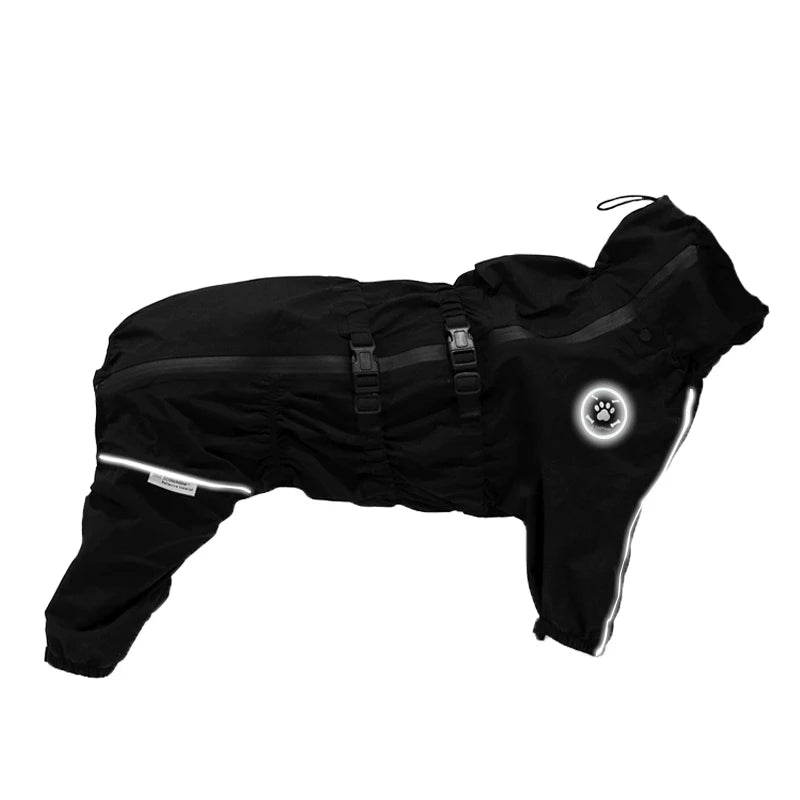 Waterproof Pet Dog Jacket Reflective Rain Dog Coat Red Dog Jumpsuits And Rompers Autumn Winter Dog Raincoat For Large Dogs