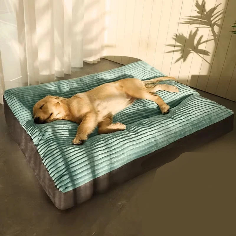 Detachable Washable Dog Bed Mat Thick Warm Pet Sleeping Cushion Soft Comfort Kennel Pad For Large Medium Small Dogs Indoor Use