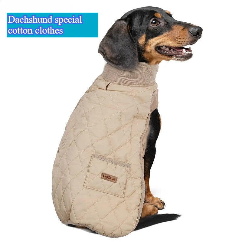Thermal Winter Coat for Dachshund, Water-Resistant Nylon Jacket with Collar Hole, Keep Dogs Warm