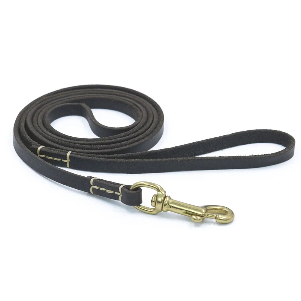 130cm 180cm Genuine Leather Small & Medium Dog Leash Handmade Durable Portable Light Soft Real Leather Leash for Small Dogs Cats