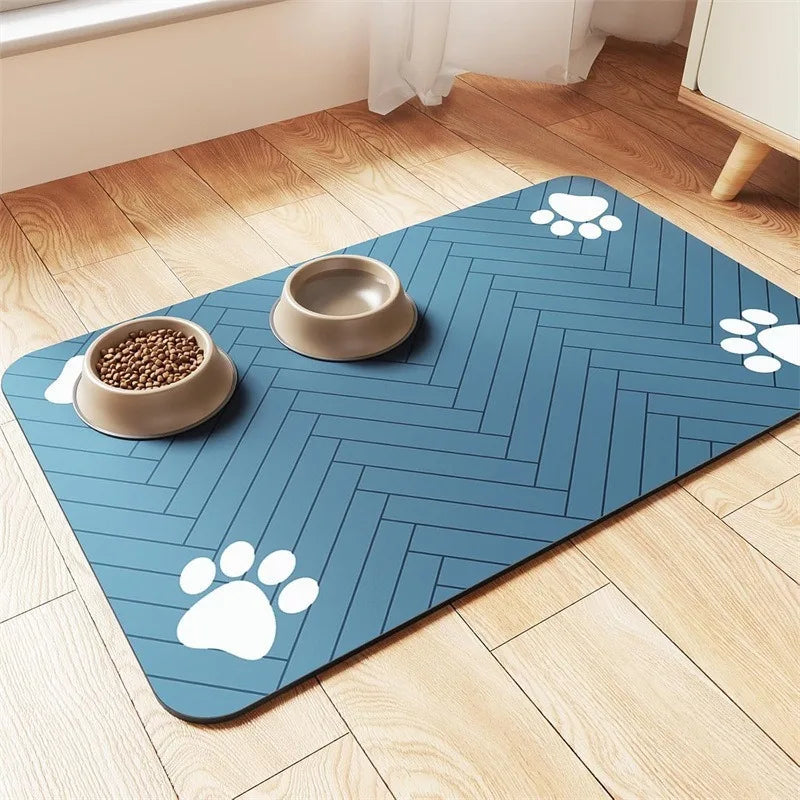 Pet Feeding Mat-Absorbent Pet Placemat for Food and Water Bowl, with Waterproof Rubber Backing, Quick Dry Water Mat for Dog Cat