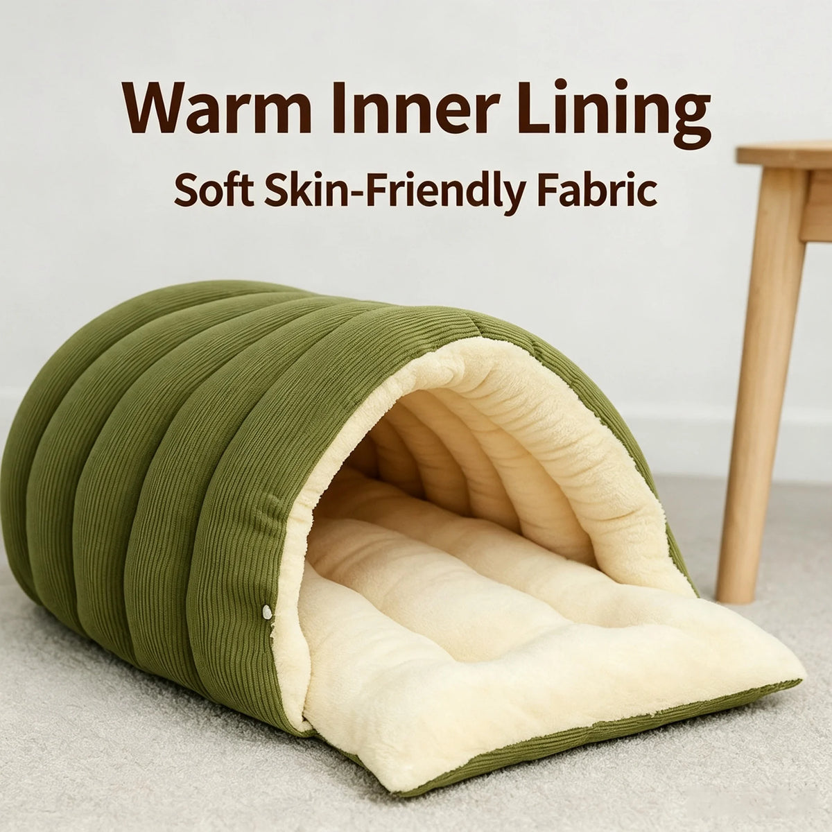 Winter Cat Bed, Washable Enclosed Cat House, Warm Cozy Sleeping Nest & Sack for Cats & Small Dogs, Foldable Pet Cave
