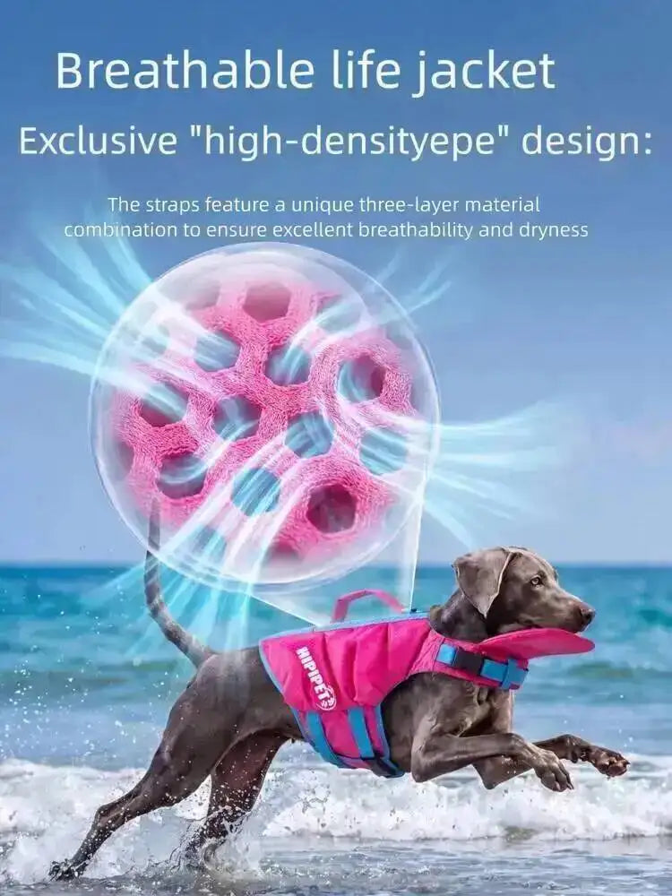 High Buoyancy Dog Life Jacket Adjustable Safety Flotation Vest For Small Medium Large Dogs Swimming Activities