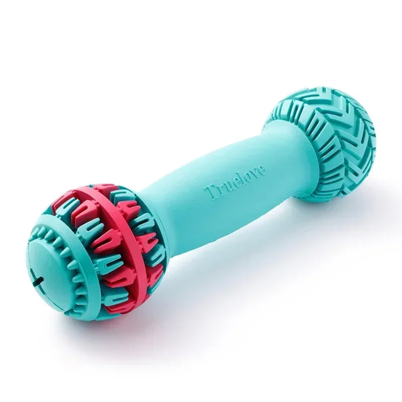 Truelove Pet Super Durable Leak-proof Treat Dispenser Dog Toy Dumbbell Slow Feeder IQ Training Playing Teething Dog