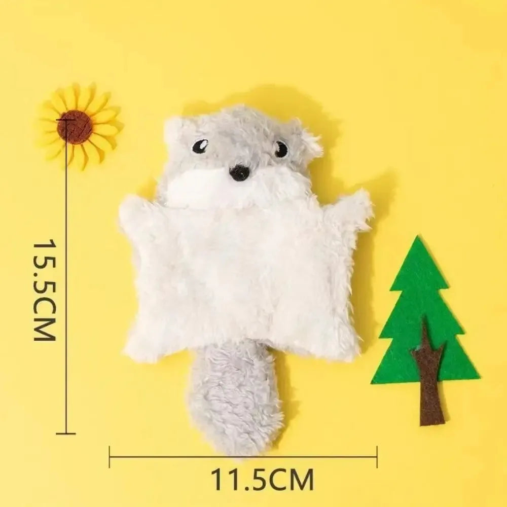 Funny Plush Flying Squirrel Cat Toy Interactive Bite-Resistant Cat Teaser Toy Kitten Ringing Paper Sound Toy Pet Supplies