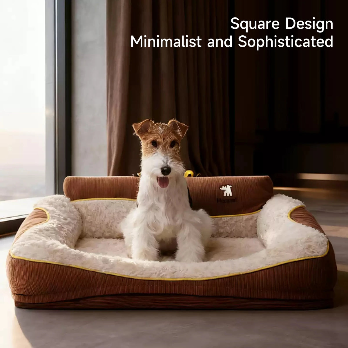 HOOPET 2025 New Large Dog Bed, Winter Warm Washable Pet Bed with Thick Padding & Bolster, Comfort Security Orthopedic Mattress