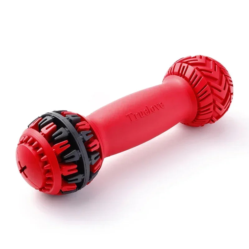 Truelove Pet Super Durable Leak-proof Treat Dispenser Dog Toy Dumbbell Slow Feeder IQ Training Playing Teething Dog