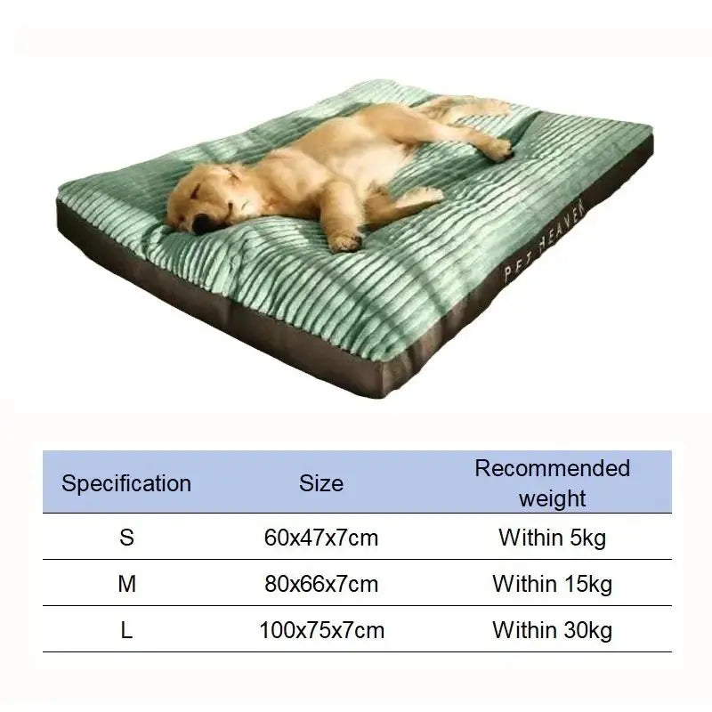 Detachable Washable Dog Bed Mat Thick Warm Pet Sleeping Cushion Soft Comfort Kennel Pad For Large Medium Small Dogs Indoor Use