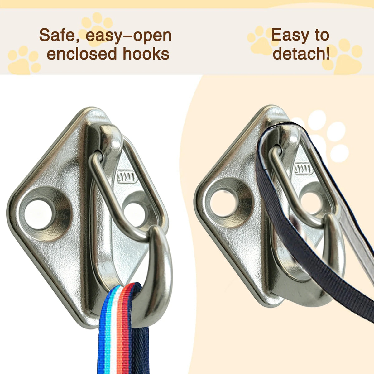 Dog Leashes Holder Pet Chain Parking Hook Wall Stainless Steel Dog Leashes Parking Holder for Outdoor Fence Front Door Living