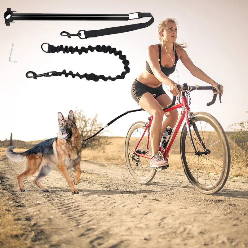 Bicycle Walking Dog Leash, Dog Leash, Removable Elastic Dog Bicycle Leash, Metal Leash