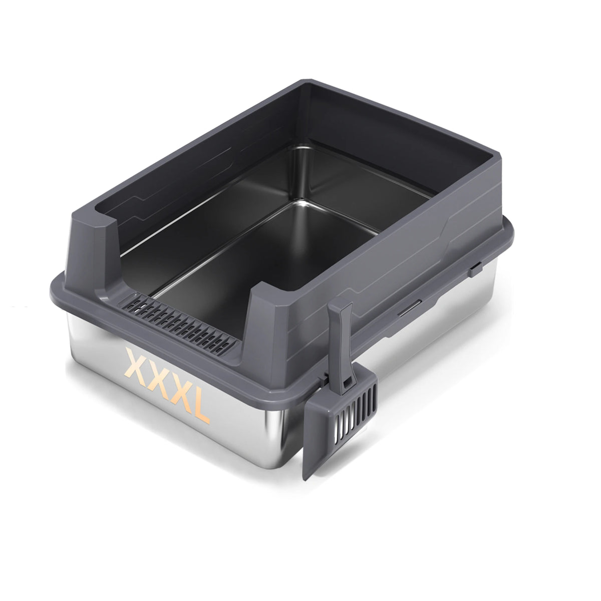 XXXL Stainless Steel Litter Box,Extra Large 28" L x 20" W Metal Litter Box for Big Cats & Multiple Cats with High Sided