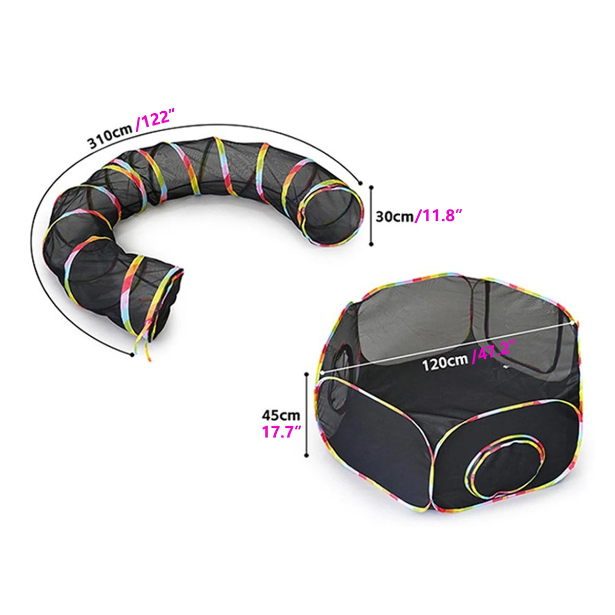 Outdoor Cat Enclosure Portable Cat Tents for Outside Cage Free Playpen Pet Tunnel Playground for Indoor Cats & Small Animals