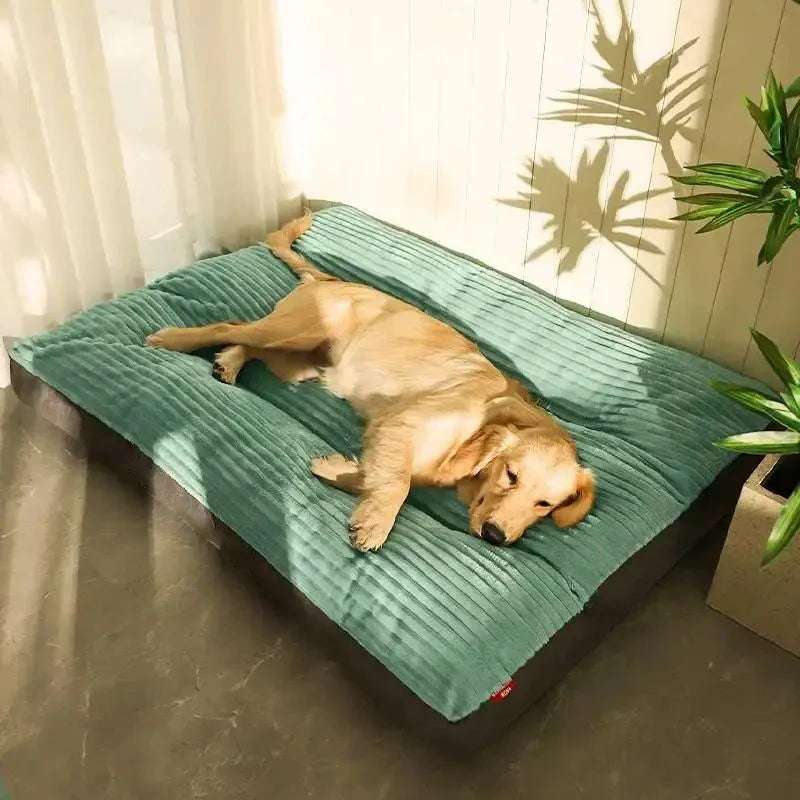 Detachable Washable Dog Bed Mat Thick Warm Pet Sleeping Cushion Soft Comfort Kennel Pad For Large Medium Small Dogs Indoor Use