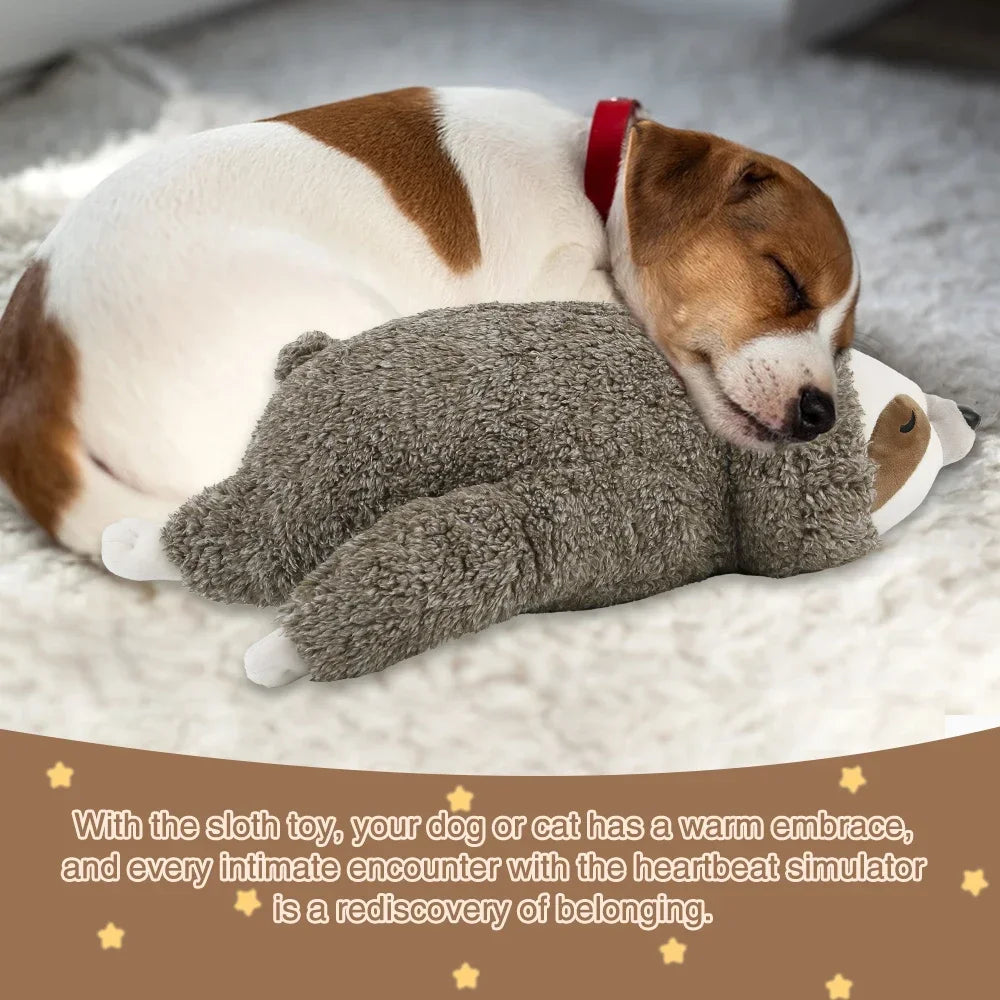 Dog Forest Sloth Puppy Heartbeat Toy for Stress Relief and Soothing, Sleep Aid Crate Training Puppy Toys