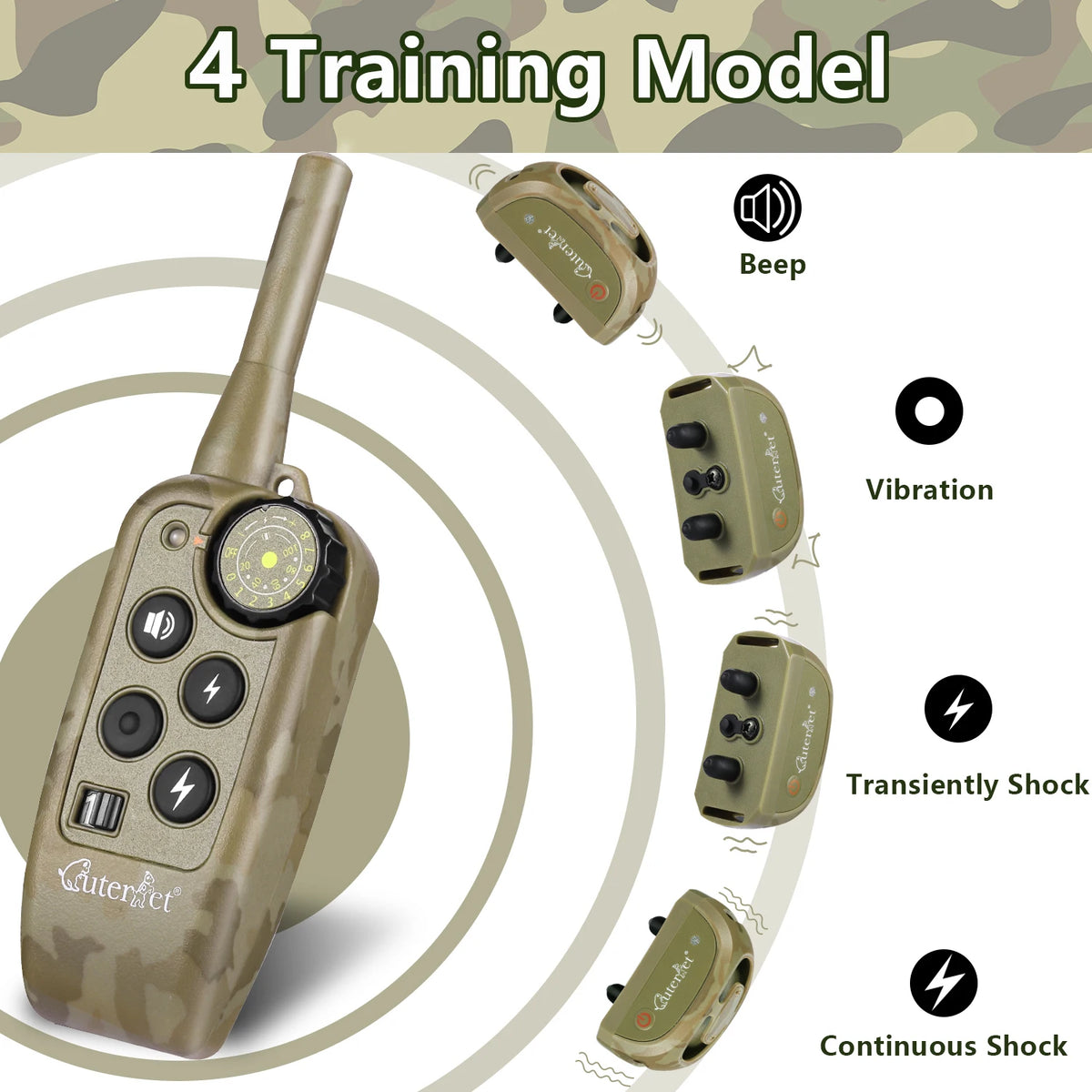 1000m Electric Dog Training Collar Remote Control Anti Bark Dog Collar Rechargeable Waterproof Shocker Electric Vibrador Sound