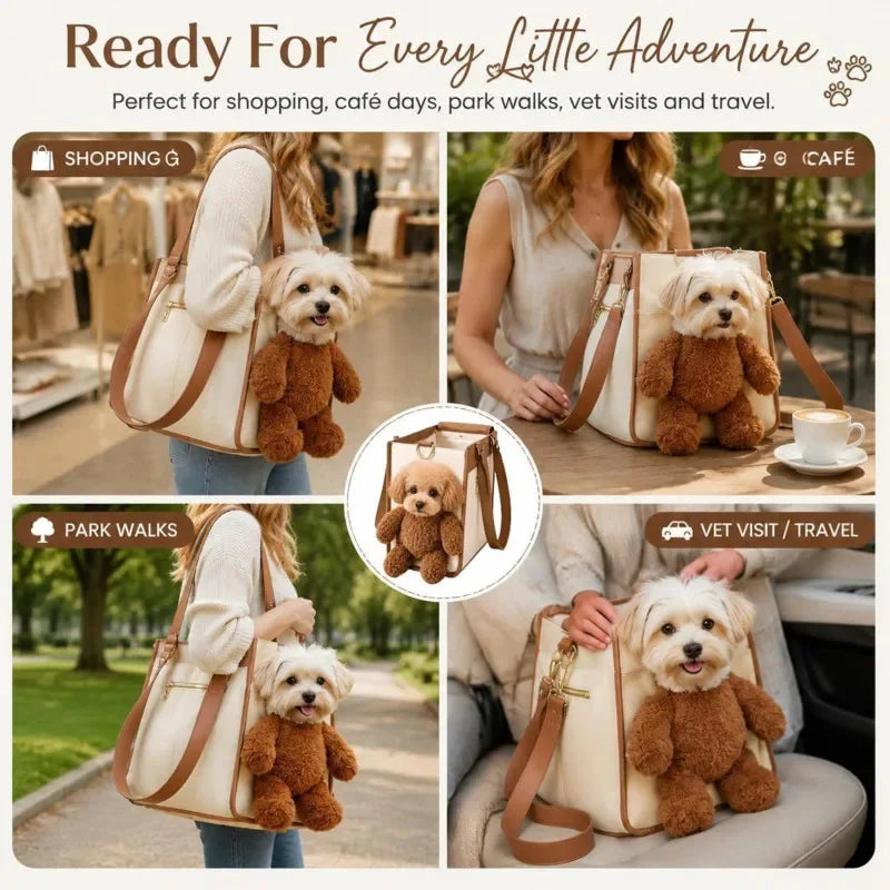 Dog Carrier Bag Cat Portable Pet Backpack Tote Shoulder Bag Cat Puppy Travel Crossbody Cute Teddy Bear Pet Supplies
