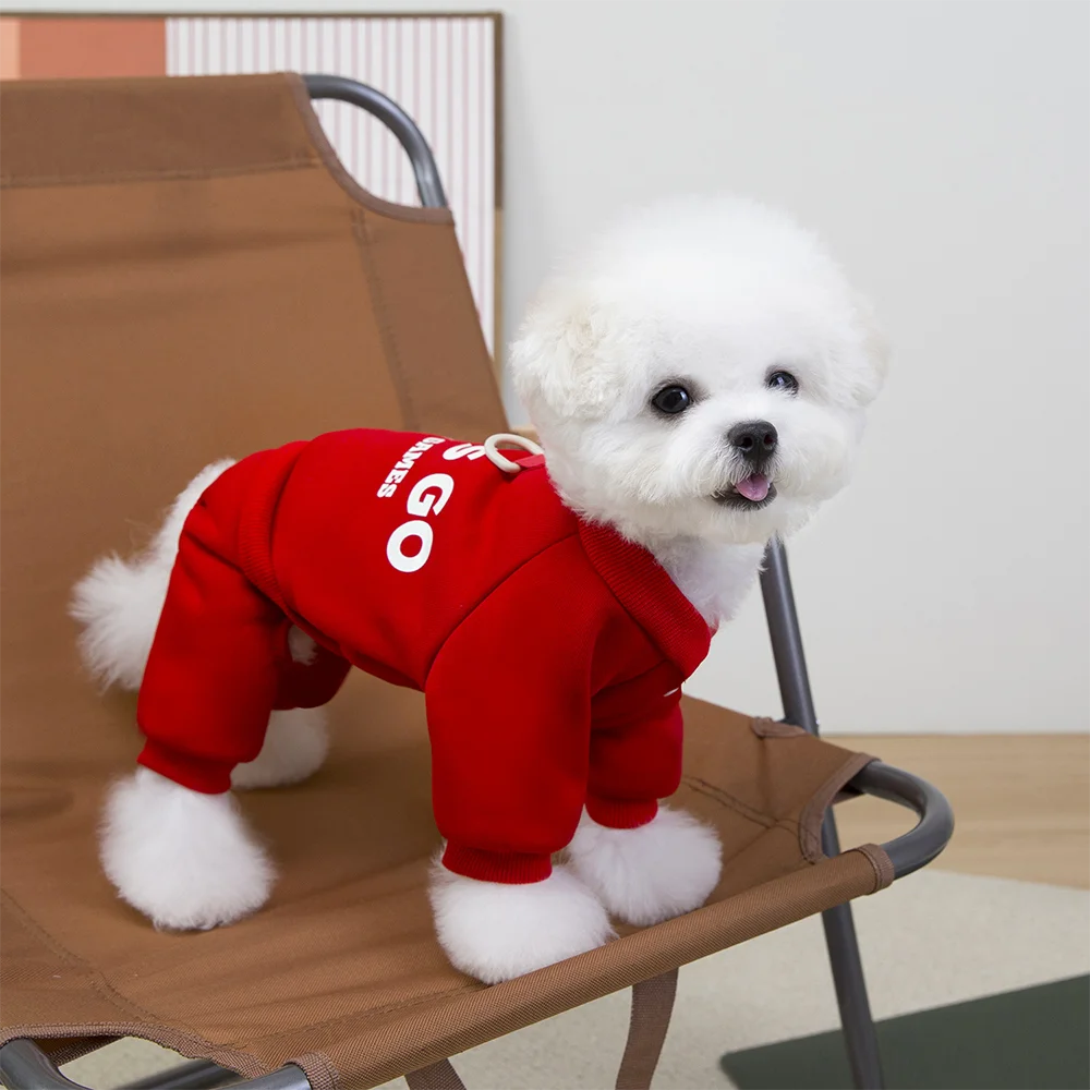 Winter Warm Pet Dog Coat Thicken Soft Dog Hoodies Jumpsuit For Small Medium Dogs Autumn Comfortable Puppy Clothes Pet Supplies