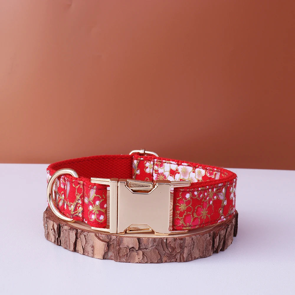 Customized Dog Collar Japanese Style Hot Stamping Personalized Id Engraving Tag Name for Small Medium Large Dogs Accessories