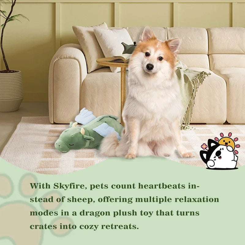 PETFULED Gem Flying Dragon Dog Heartbeat Toy, Puppy Separation Stress Toy, Puppy Behavioral Training Aid for Dog Sleep Aid Plush