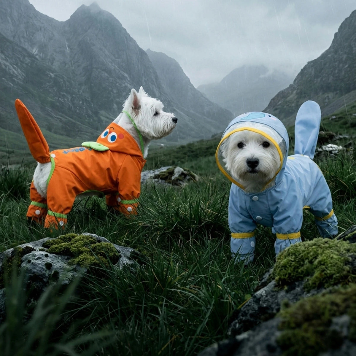 Orange Carrot Dog Raincoat Four Legged Waterproof All Inclusive Clothing Summer Rainy Day Dog Walking Dirt Proof Jumpsuit