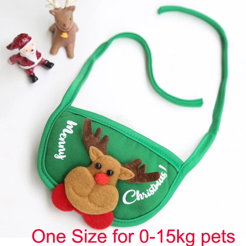 Christmas Pet Hat Cute Antlers Saliva Towel for Dog Cat Dress Up Supplies Scarf Autumn and Winter Clothes Pet Accessory