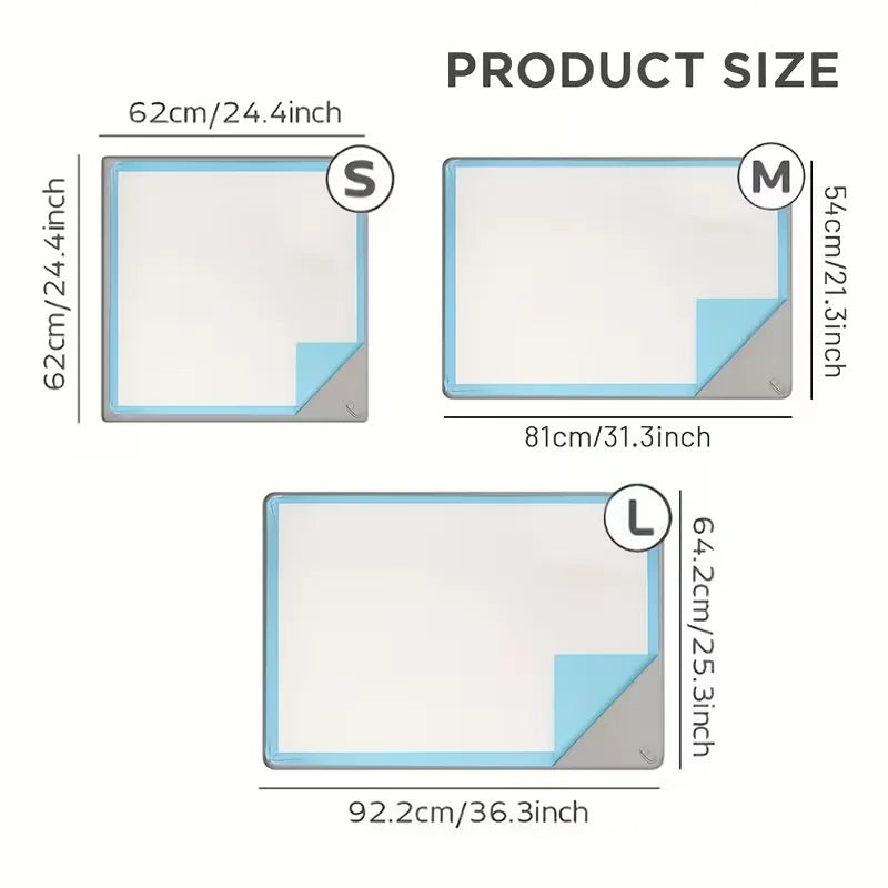 Multi-Size Pet Training and Urine Barrier Pad, Silicone Non-Slip Dog Potty Tray with 4 Support Clips
