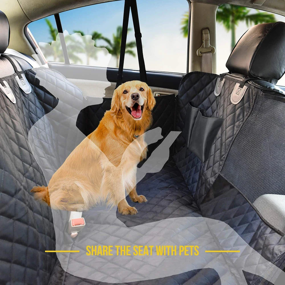 Dog Seat Cover for Back Seat, Waterproof with Mesh Window, Scratch Prevent Anti-slip Dog Bed Car Hammock
